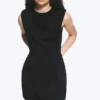 Sleeveless Twill Mini Dress – Black Sleeveless Twill Mini Dress – Black