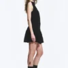 Sleeveless Twill Mini Dress – Black Sleeveless Twill Mini Dress – Black