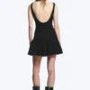 Sleeveless Twill Mini Dress – Black Sleeveless Twill Mini Dress – Black