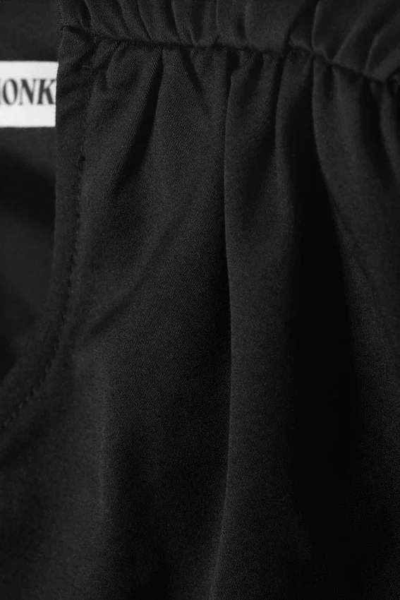 Sleeveless Twill Mini Dress – Black Sleeveless Twill Mini Dress – Black