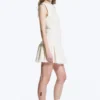 Sleeveless Twill Mini Dress – White Sleeveless Twill Mini Dress – White