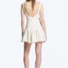 Sleeveless Twill Mini Dress – White Sleeveless Twill Mini Dress – White