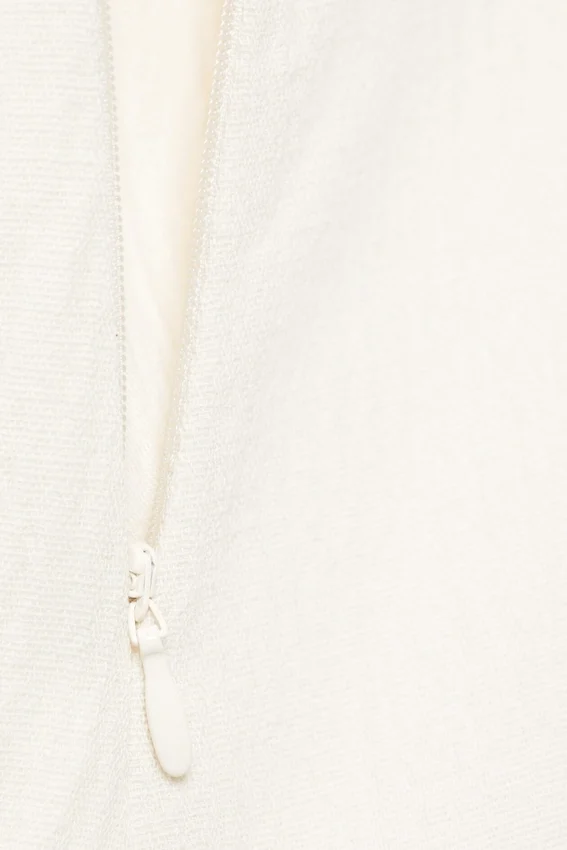 Sleeveless Twill Mini Dress – White Sleeveless Twill Mini Dress – White