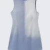 Sleeveless Utility Cotton Twill Dress – Washed Blue Sleeveless Utility Cotton Twill Dress – Washed Blue