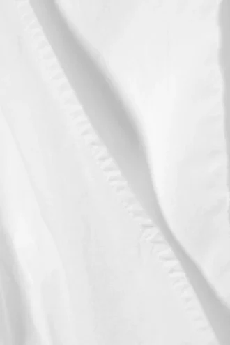 Sleeveless V-Neck Cotton Poplin Top – White