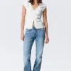 Sleeveless V-Neck Cotton Top – White