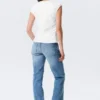 Sleeveless V-Neck Cotton Top – White