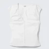 Sleeveless V-Neck Cotton Top – White