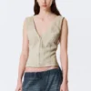 Sleeveless V-Neck Zip Top – Light Mole Sleeveless V-Neck Zip Top – Light Mole