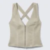Sleeveless V-Neck Zip Top – Light Mole Sleeveless V-Neck Zip Top – Light Mole