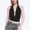 Sleeveless Waterfall Top – Black Sleeveless Waterfall Top – Black