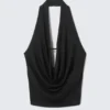 Sleeveless Waterfall Top – Black Sleeveless Waterfall Top – Black