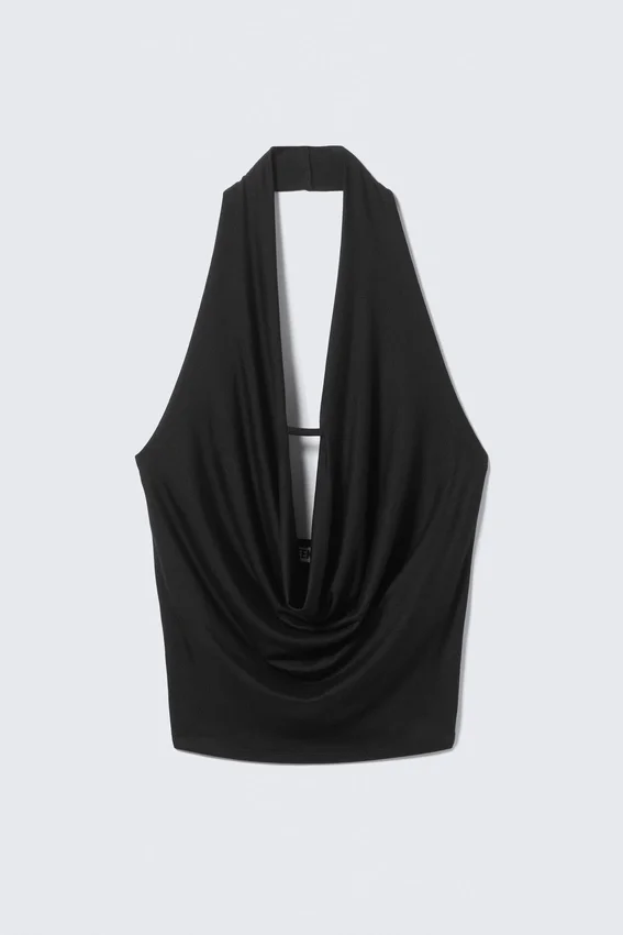 Sleeveless Waterfall Top – Black Sleeveless Waterfall Top – Black
