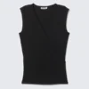 Sleeveless Wrap Top – Black Sleeveless Wrap Top – Black