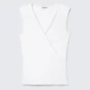 Sleeveless Wrap Top – White Sleeveless Wrap Top – White