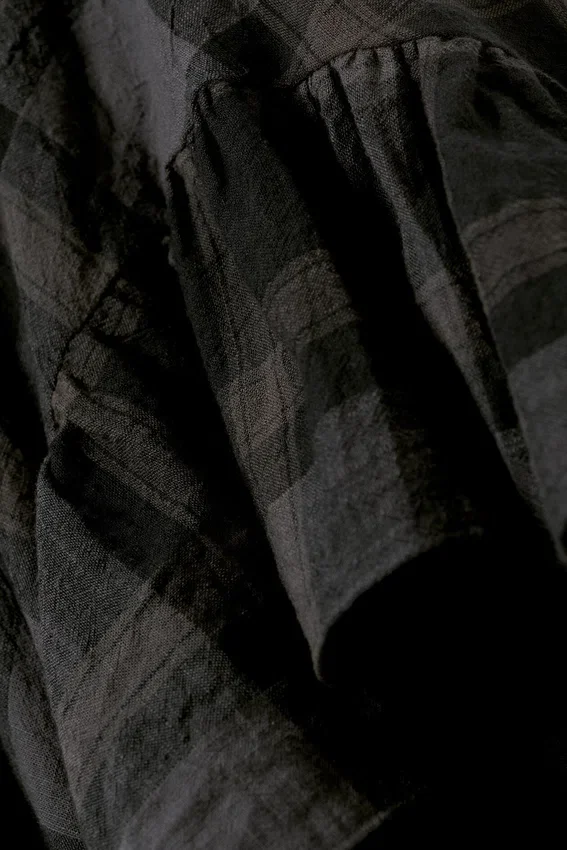 Sleevless Asymmetric Ruffled Maxi Dress – Dark Grey Check Sleevless Asymmetric Ruffled Maxi Dress – Dark Grey Check
