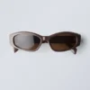 Slide Curved Frame Unisex Sunglasses – Dark Brown Slide Curved Frame Unisex Sunglasses – Dark Brown