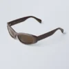 Slide Curved Frame Unisex Sunglasses – Dark Brown Slide Curved Frame Unisex Sunglasses – Dark Brown
