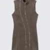 Slim Curvy Zip Mini Dress – Dark Grey Slim Curvy Zip Mini Dress – Dark Grey