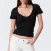 Slim Deep V-Neck T-Shirt – Black Slim Deep V-Neck T-Shirt – Black