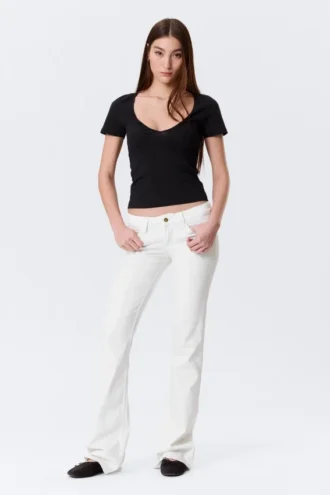 Slim Deep V-Neck T-Shirt – Black