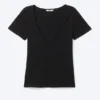 Slim Deep V-Neck T-Shirt – Black Slim Deep V-Neck T-Shirt – Black