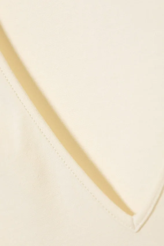 Slim Deep V-Neck T-Shirt – Cream Slim Deep V-Neck T-Shirt – Cream