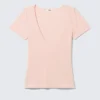 Slim Deep V-Neck T-Shirt – Dusty Pink Slim Deep V-Neck T-Shirt – Dusty Pink