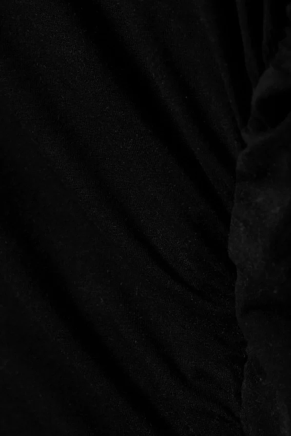 Slim Fit Draped Lyocell Top – Black Slim Fit Draped Lyocell Top – Black