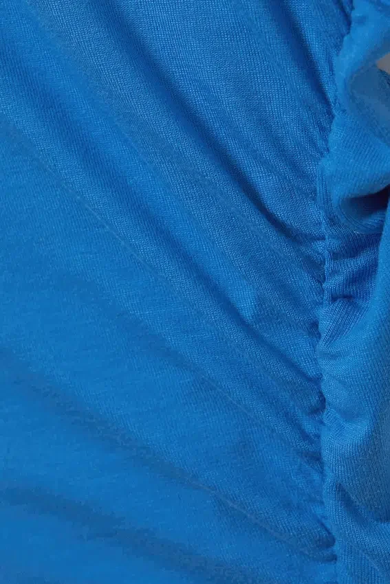 Slim Fit Draped Lyocell Top – Blue Slim Fit Draped Lyocell Top – Blue