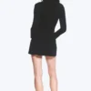 Slim Fit Gathered Long-Sleeve Dress – Black Slim Fit Gathered Long-Sleeve Dress – Black