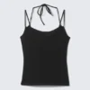 Slim Fit Halterneck Strap Top – Black Slim Fit Halterneck Strap Top – Black