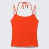 Slim Fit Halterneck Strap Top – Bright Orange Slim Fit Halterneck Strap Top – Bright Orange