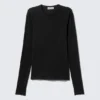 Slim Fit Long-Sleeved Lyocell Top – Black Slim Fit Long-Sleeved Lyocell Top – Black