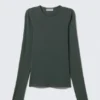 Slim Fit Long-Sleeved Lyocell Top – Petrol Slim Fit Long-Sleeved Lyocell Top – Petrol