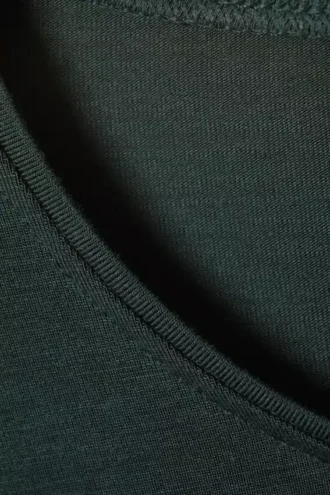 Slim Fit Long-Sleeved Lyocell Top – Petrol