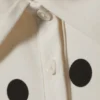 Slim Fit Polo Bodysuit – Off-White – Black Dots