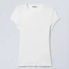Slim Fit Ribbed Cotton T-Shirt – White Slim Fit Ribbed Cotton T-Shirt – White