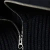 Slim Fit Ribbed Zip Cardigan – Dark Blue Slim Fit Ribbed Zip Cardigan – Dark Blue