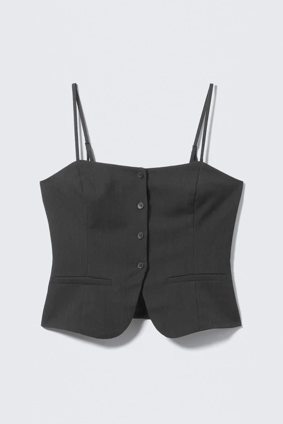 Slim Fit Suiting Waistcoat – Dark Grey Melange Slim Fit Suiting Waistcoat – Dark Grey Melange