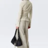 Slim Fit Textured Blouse – Light Beige Slim Fit Textured Blouse – Light Beige
