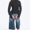 Slim Fit Textured Blouse – Striped Dark Blue Slim Fit Textured Blouse – Striped Dark Blue