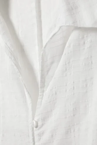 Slim Fit Textured Blouse – White