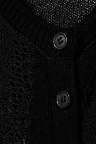 Slim Fit Textured Knit Cardigan – Dark Grey
