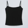 Slim Fitted Cotton Singlet – Black Slim Fitted Cotton Singlet – Black