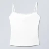 Slim Fitted Cotton Singlet – White Slim Fitted Cotton Singlet – White