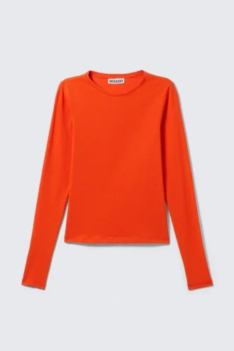 Slim Fitted Long Sleeve – Bright Orange