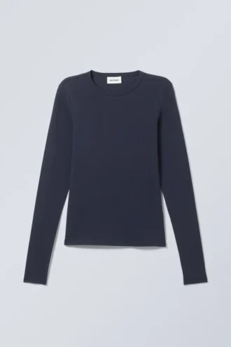 Slim Fitted Long Sleeve – Dark Blue