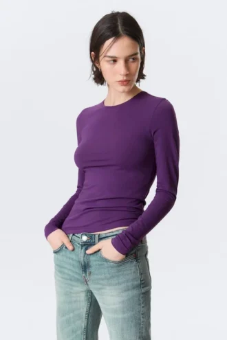 Slim Fitted Long Sleeve – Dark Purple