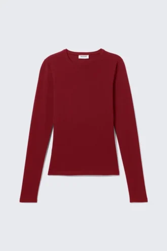 Slim Fitted Long Sleeve – Dark Red